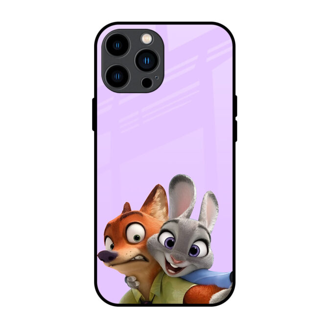 Cartoon Couple Metal Case for iPhone 13 Pro