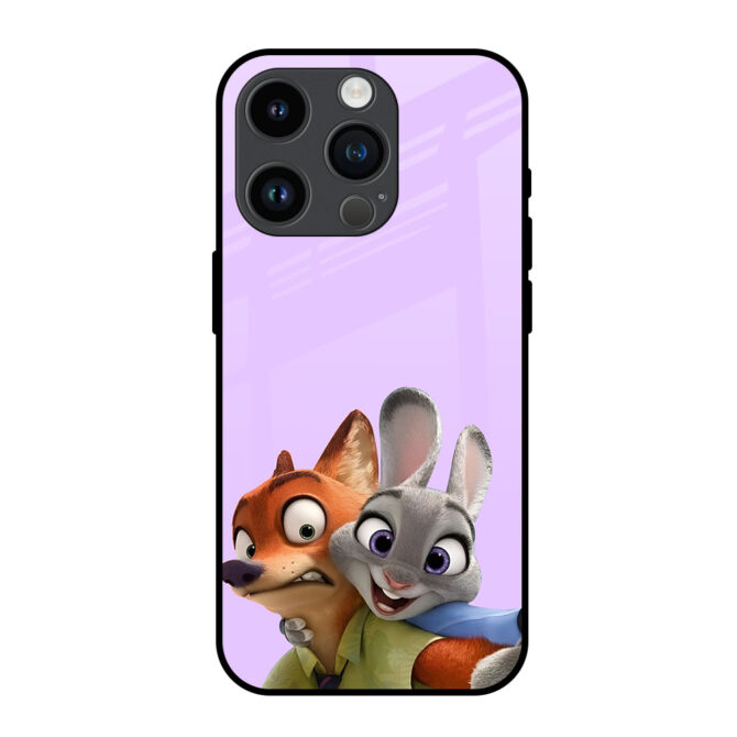 Cartoon Couple Metal Case for iPhone 14 Pro