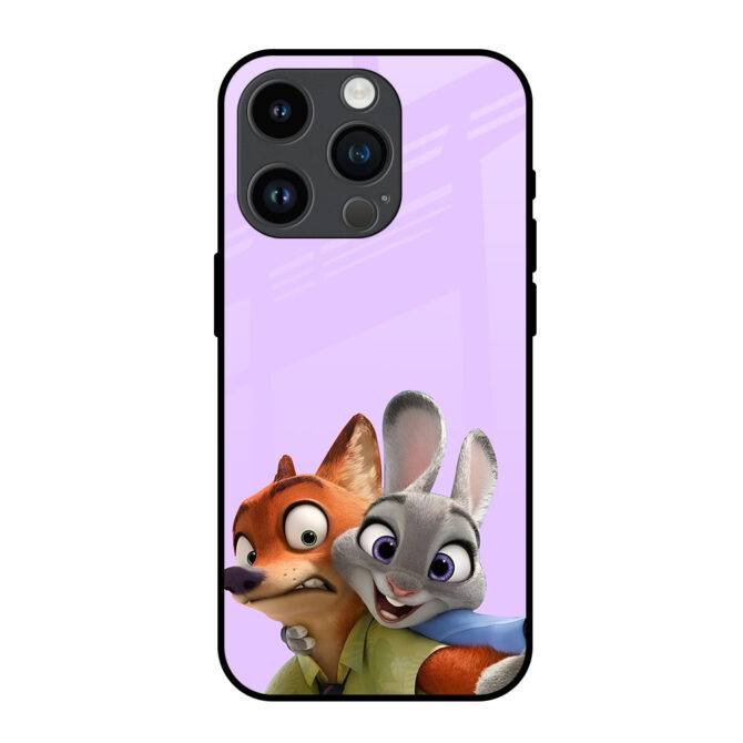 Cartoon Couple Metal Case for iPhone 14 Pro Max