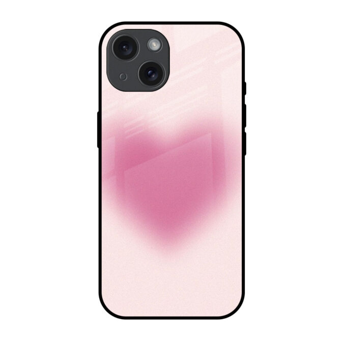 The Pink Heart Metal Case for iPhone 15