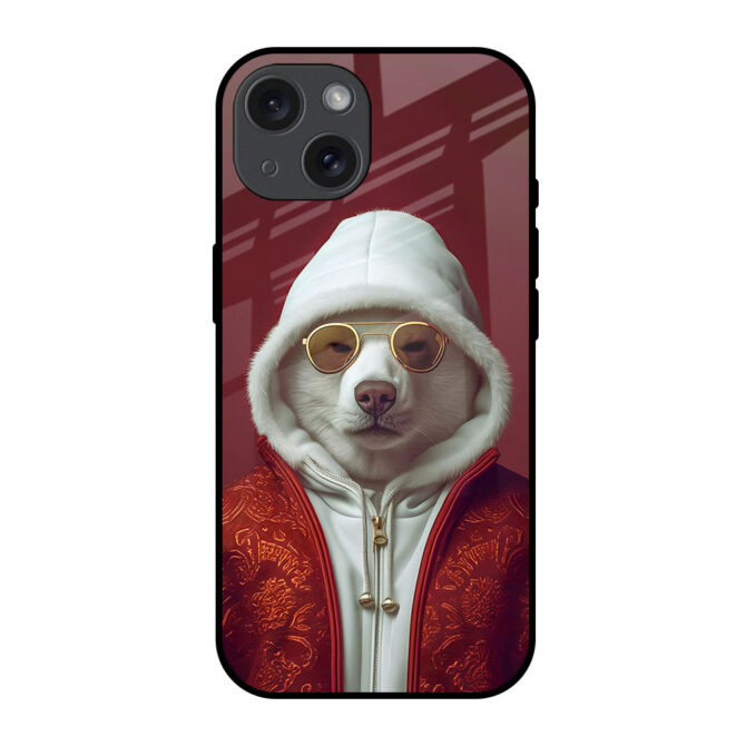 Bear with Sunglasses Metal Case for iPhone 15