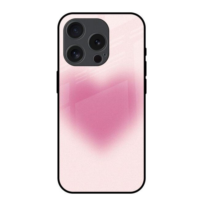 The Pink Heart Metal Case for iPhone 15 Pro