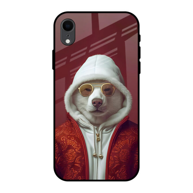 Bear with Sunglasses Metal Case for iPhone XR