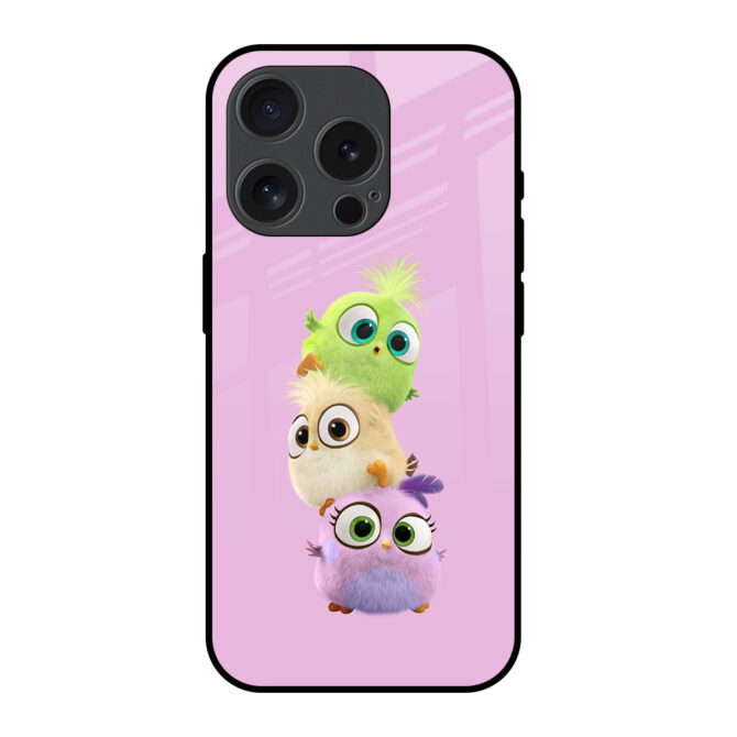 Three Cute Birds Metal Case for iPhone 15 Pro Max