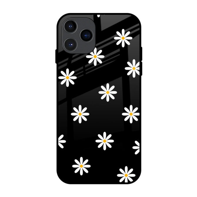 White Floral Metal Case for iPhone 11 Pro