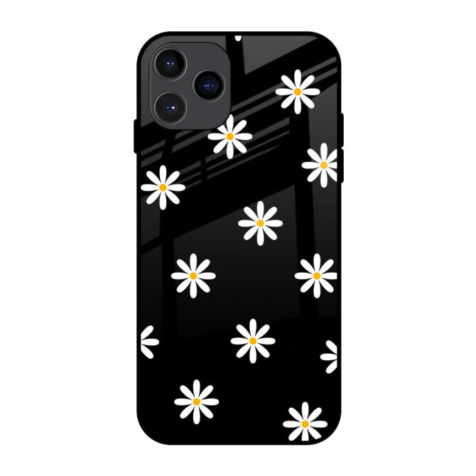 White Floral Metal Case for iPhone 11 Pro Max