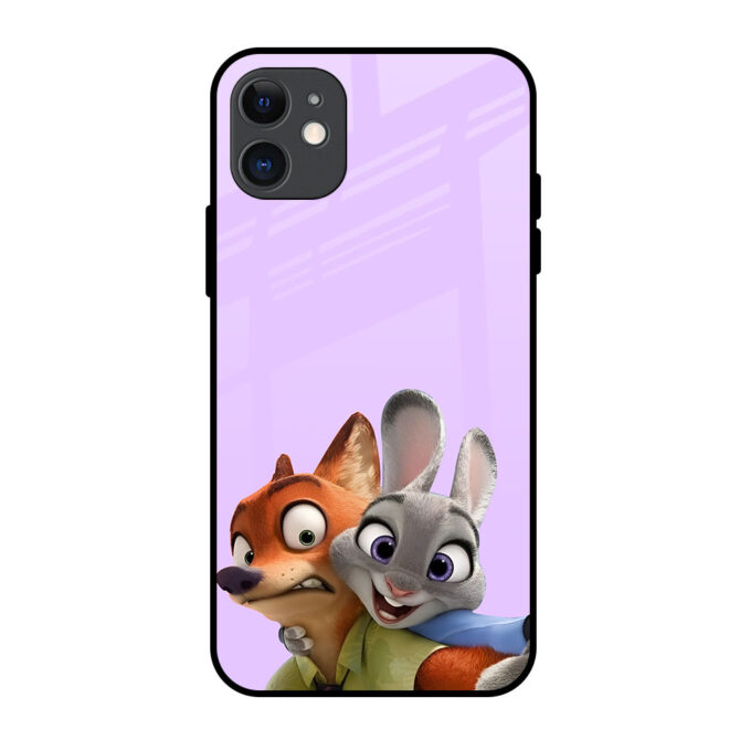 Cartoon Couple Metal Case for iPhone 11