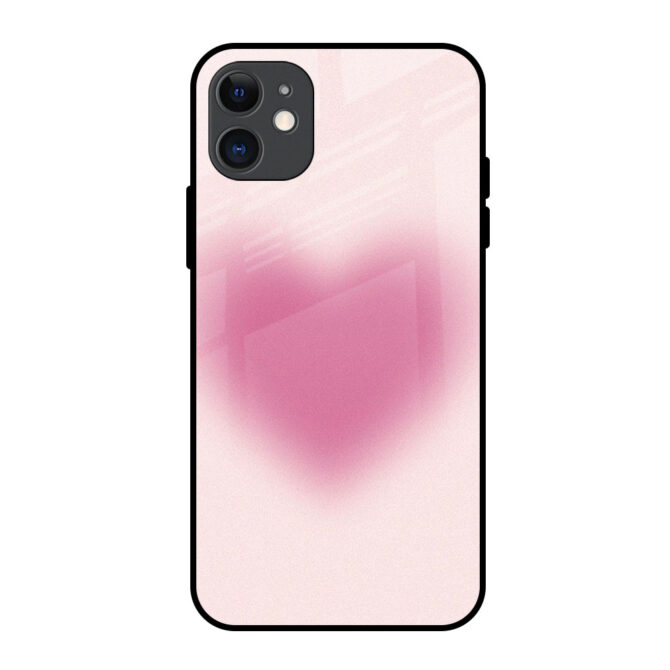 The Pink Heart Metal Case for iPhone 11