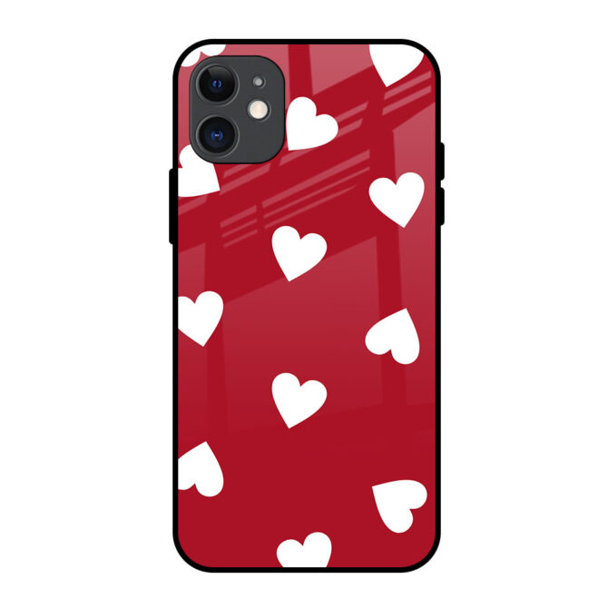 White Heart Metal Case for iPhone 11