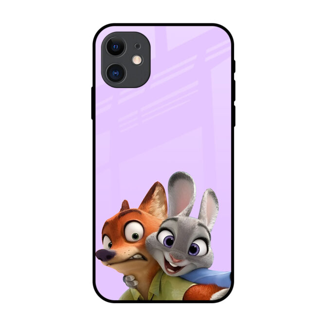 Cartoon Couple Metal Case for iPhone 12