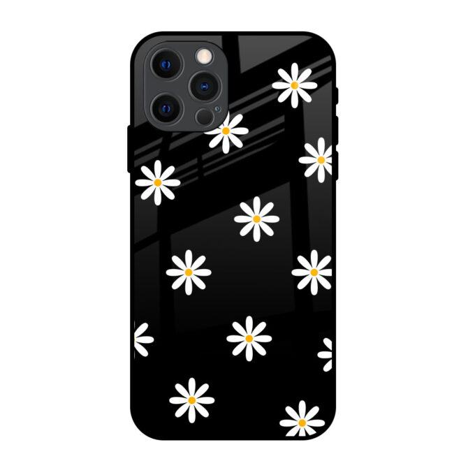 White Floral Metal Case for iPhone 12 Pro