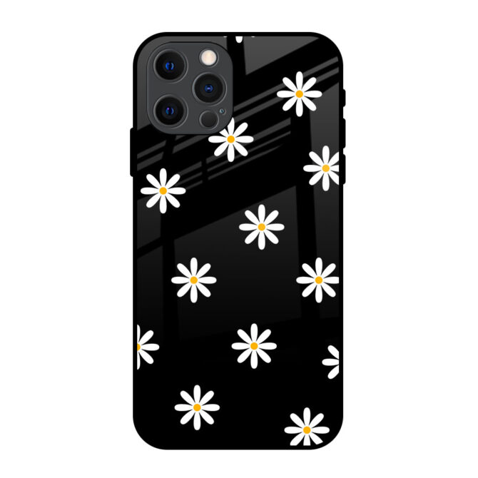 White Floral Metal Case for iPhone 12 Pro Max